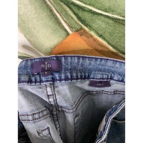 NYDJ Size 8 Lift Tuck Ankle Jeans Blue Denim - Picture 2 of 6